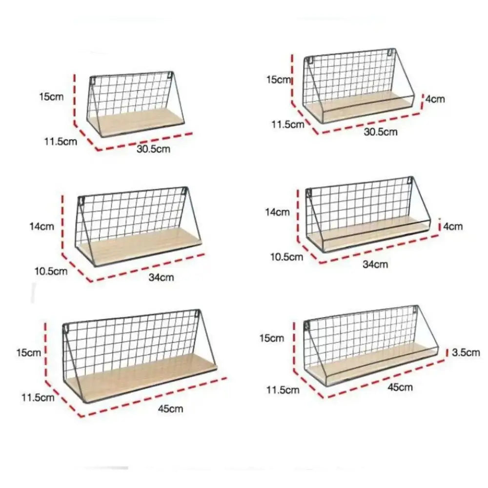 Wall Mounted Grid Shelves for Entryway, Kitchen, or Bedroom