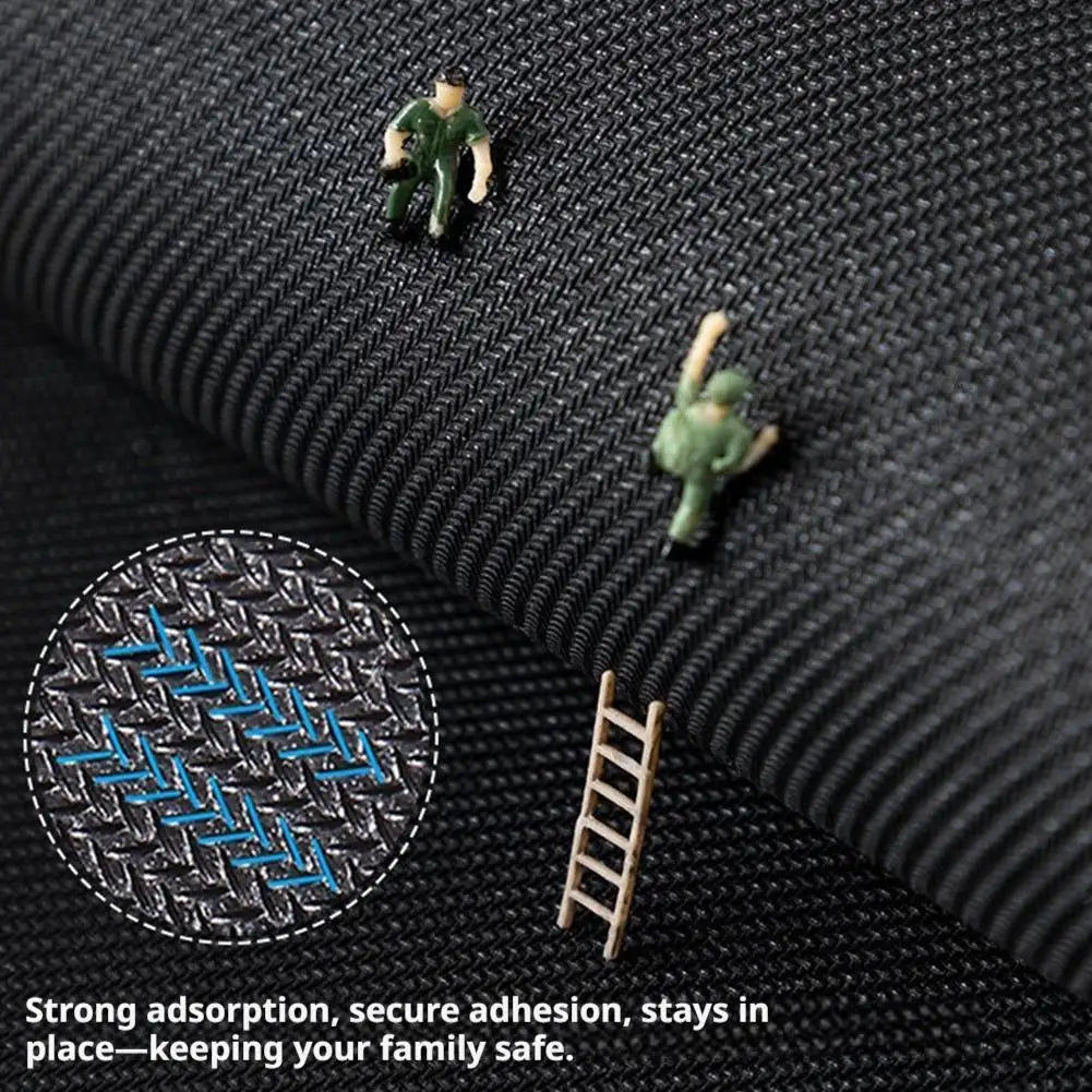 Diagram of non-slip textured backing for secure placement on floors