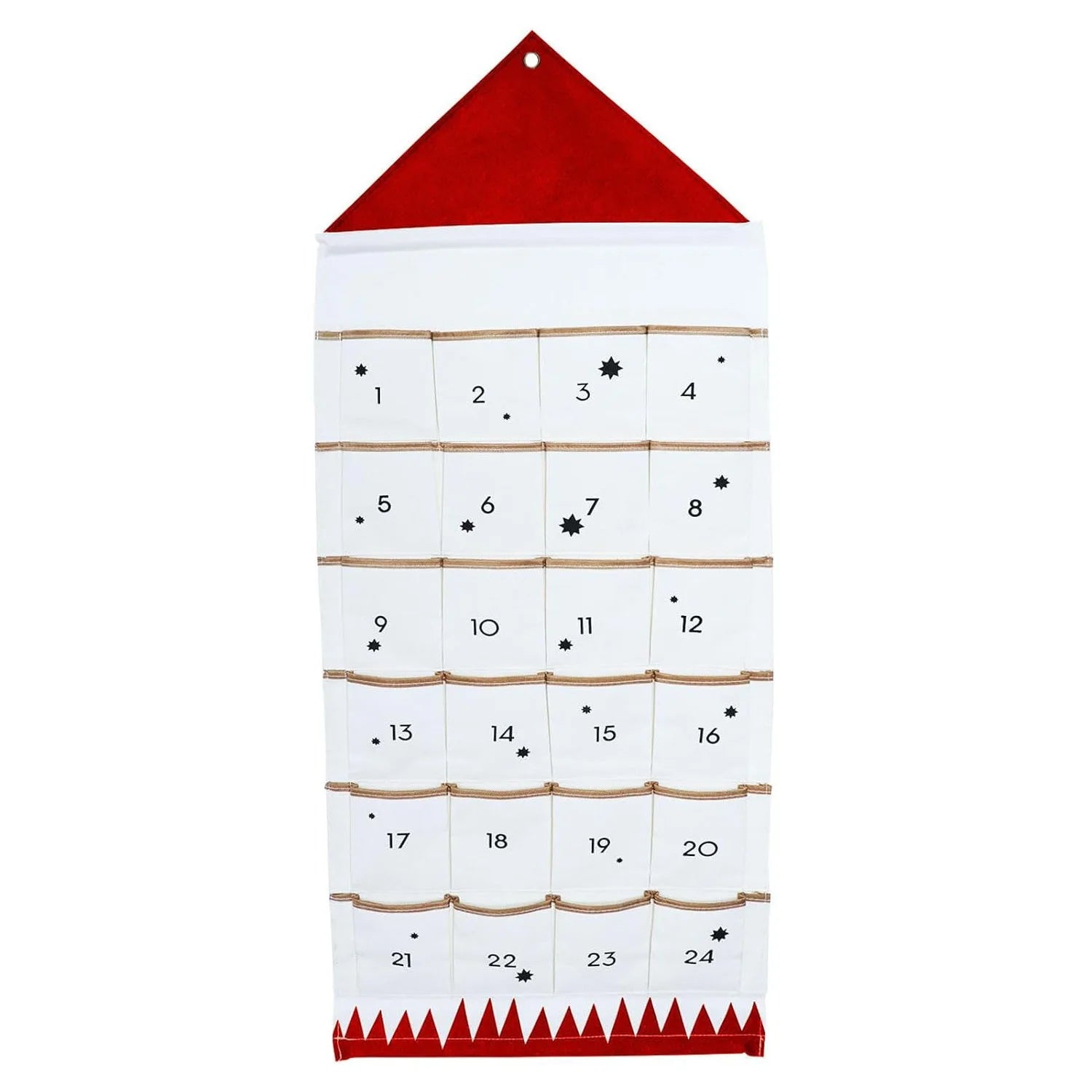 Santa Cloth Advent Calendar with 24 Pockets – Wall Hanging Christmas Countdown