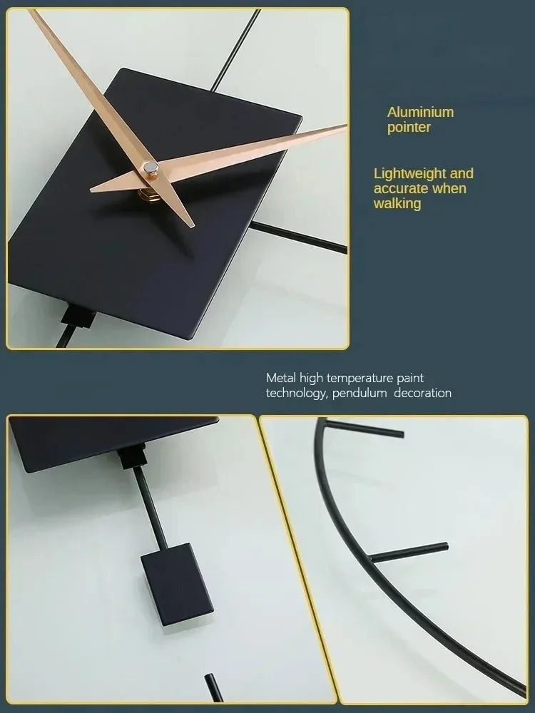 Ellis Geometric Metal Pendulum Wall Clock
