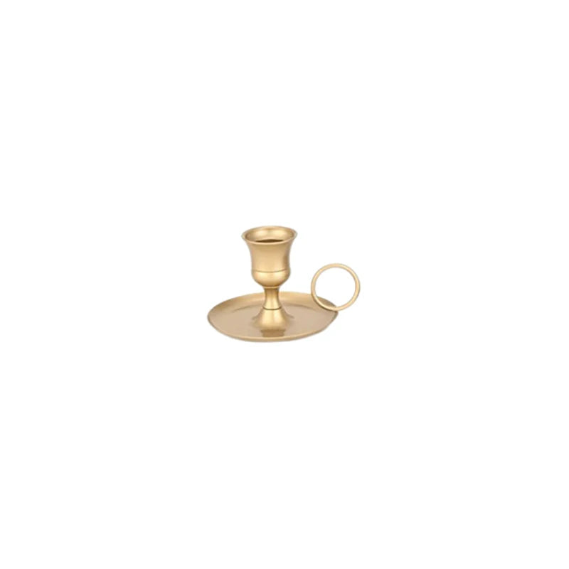 Classic Metal Chamberstick Candle Holder with Handle