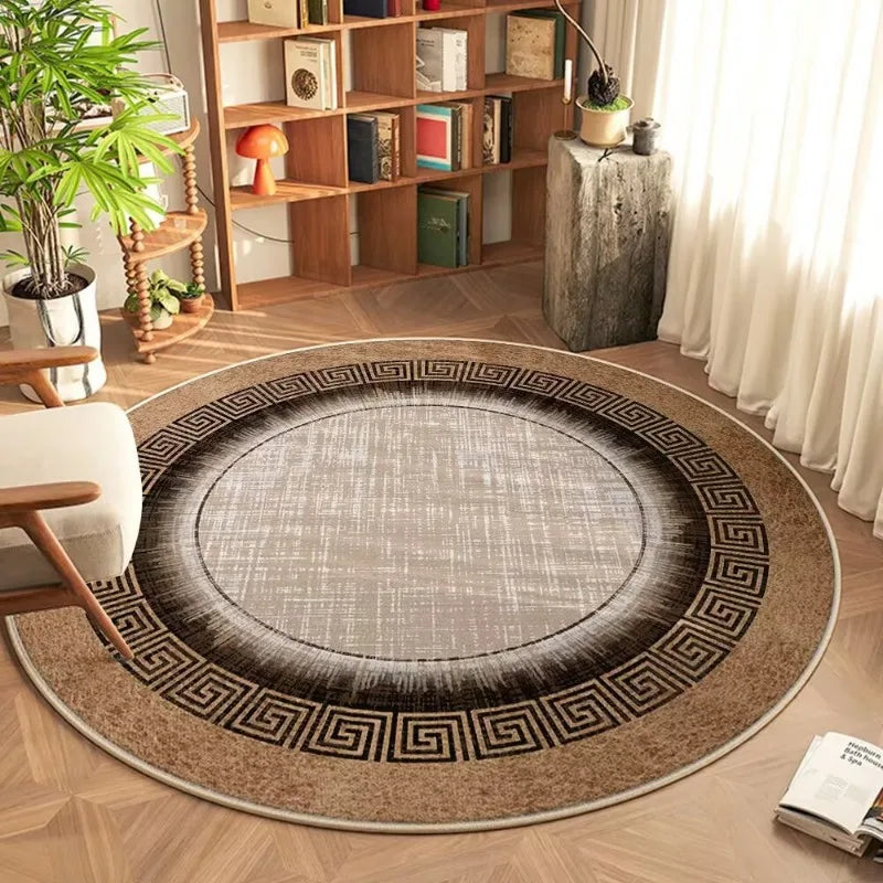 Mira Mandala Round Rug – Soft Bohemian Area Carpet for Living Room