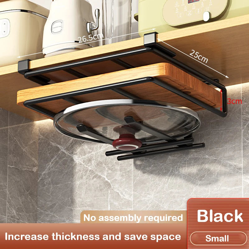 Under Cabinet Metal Storage Rack with Hooks for Kitchen Organization