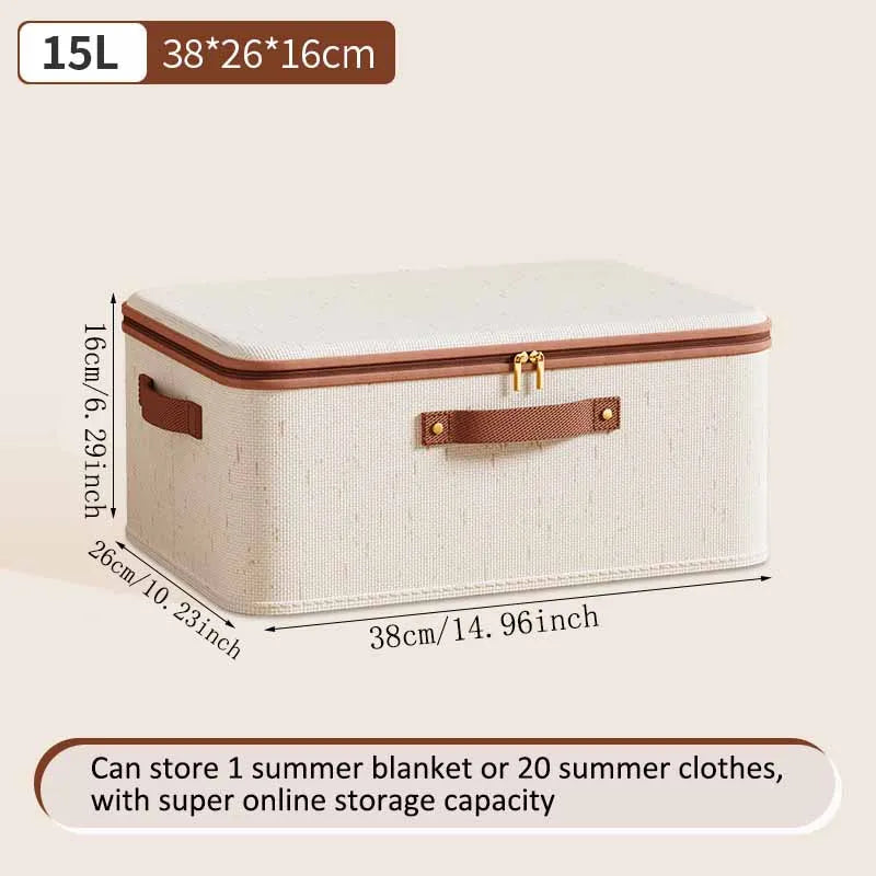 Foldable Zippered Storage Box with Lid for Closet & Bedroom