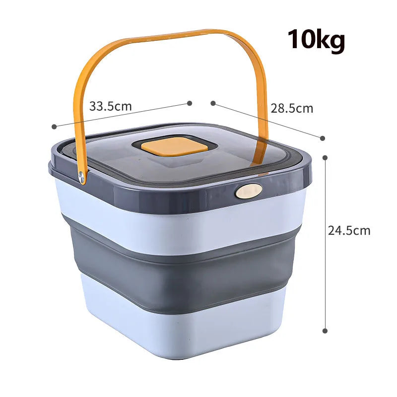 Foldable Airtight Pet Food Storage Container with Wheels, Large Capacity, Collapsible Design – For Dog & Cat Dry Food