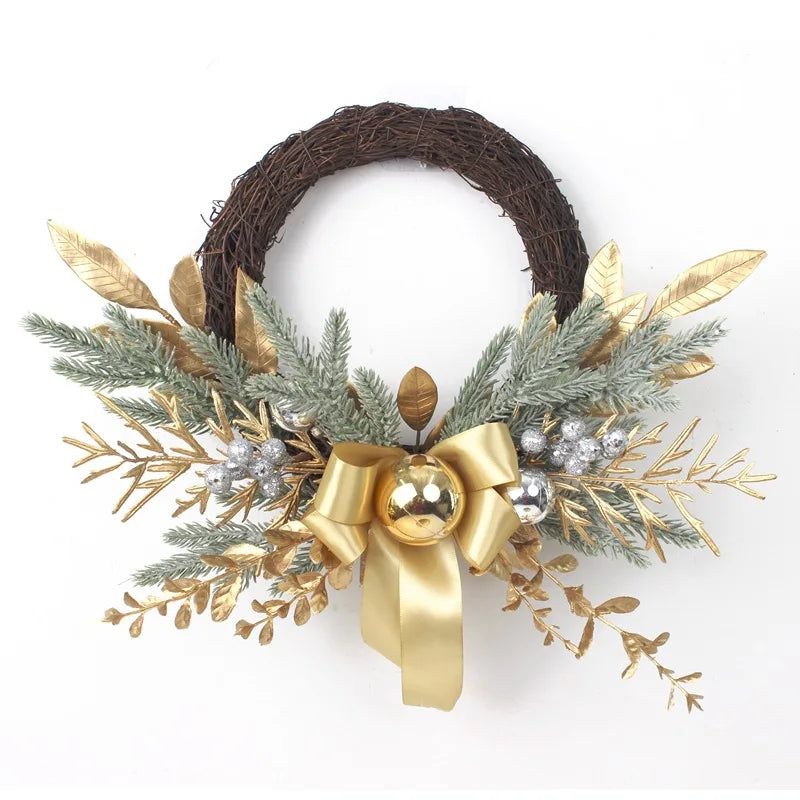 Golden Pinecone Christmas Wreath & Garland Collection