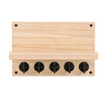 Wall-Mounted Wooden Key and Mail Holder Shelf with 5 Hooks for Entryway Organization