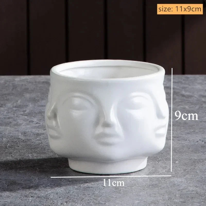 Eden Sculpted Face Ceramic Vase