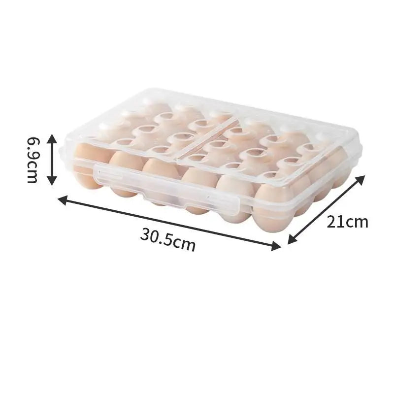 Plastic Stackable Egg Holder with Lid for Fridge or Travel