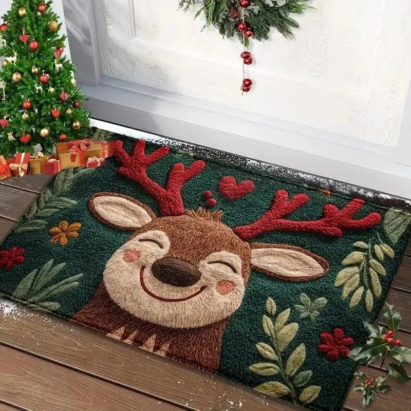 Holiday Welcome Mat – Festive Indoor/Outdoor Christmas Door Mat, 60x40cm