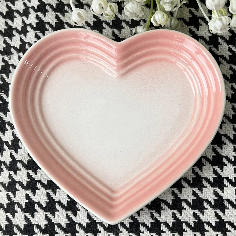 12cm Heart-Shaped Ceramic Dip & Snack Dish for Cozy Kitchen and Tabletop Decor