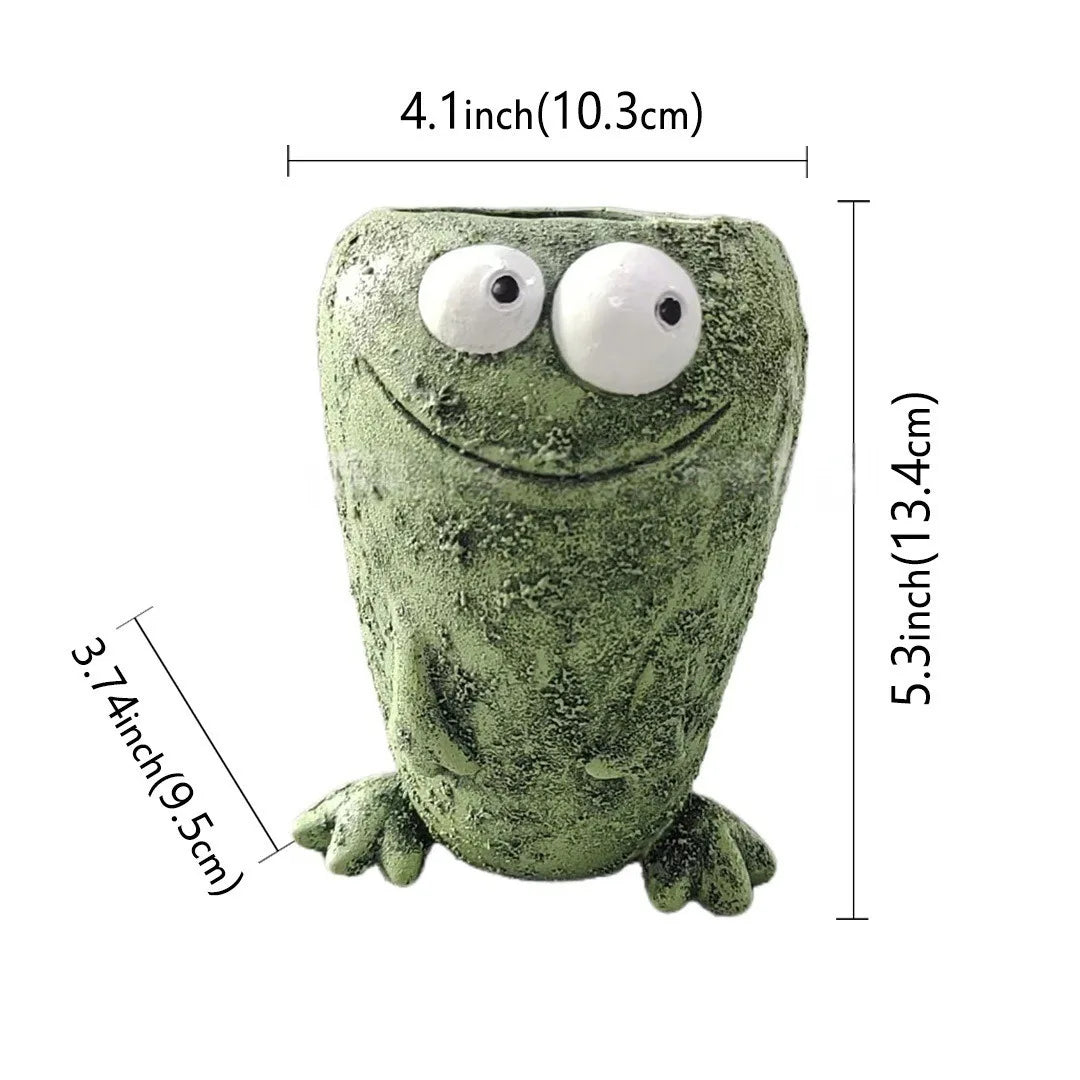 Willow Frog Resin Planter Pot for Indoor & Outdoor Decor