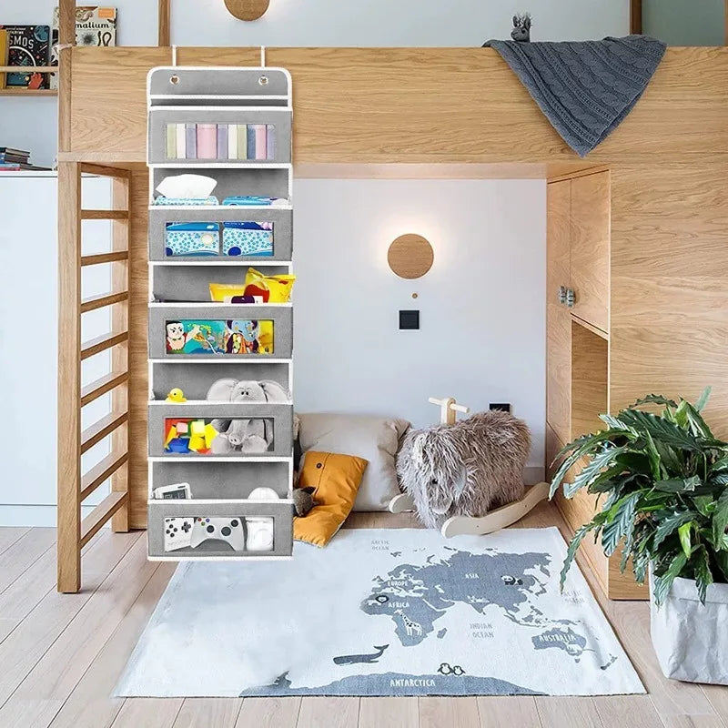 Over-the-Door 5-Pocket Hanging Organizer for Bedroom or Bathroom