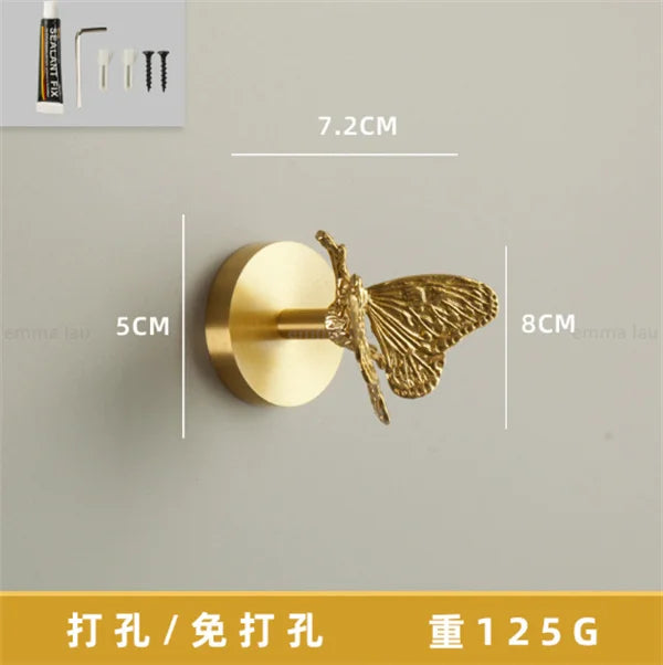 Eden Brass Animal Wall Hook – Sculpted Decorative Hook for Entryway or Bathroom
