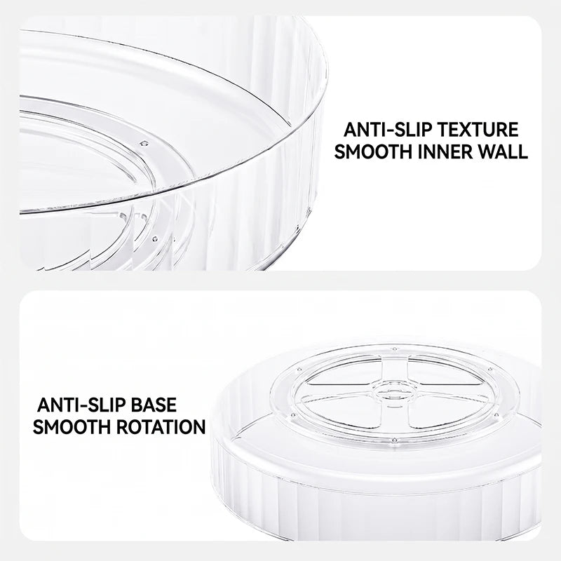 360° Rotating Lazy Susan Turntable Tray for Kitchen, Fridge & Pantry Organization – Clear or Green PET Plastic