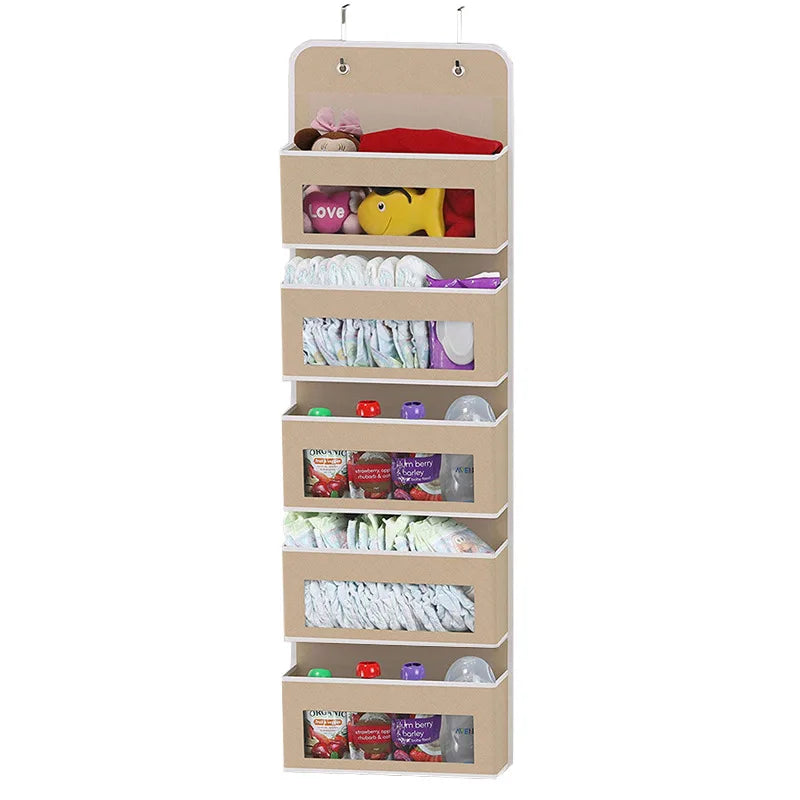Over-the-Door 5-Pocket Hanging Organizer for Bedroom or Bathroom