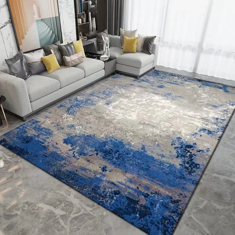 Modern Washable Area Rug with Anti-Slip Backing for Living Room