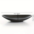 Matte Black Oval Ceramic Tray for Entryway or Nightstand Organization