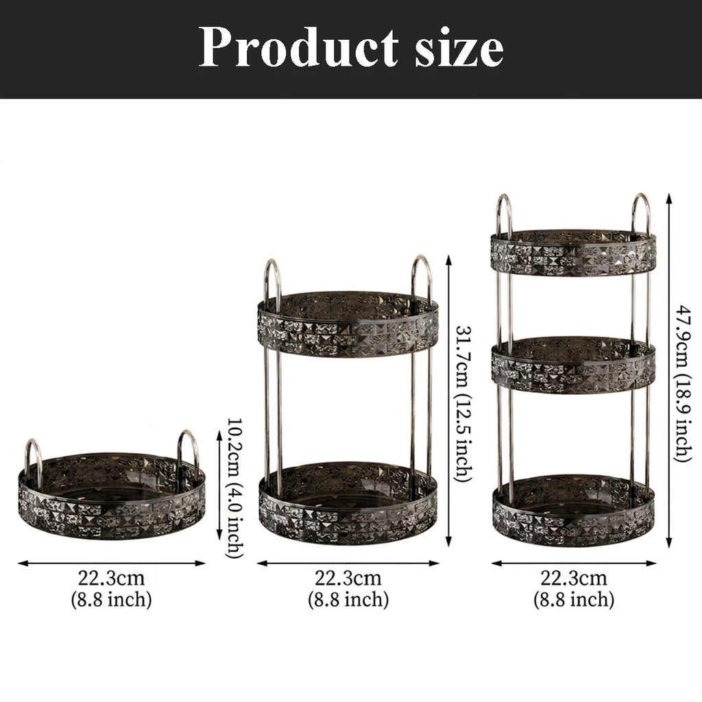 360° Rotating Multi-Tier Makeup Organizer for Vanity and Bathroom