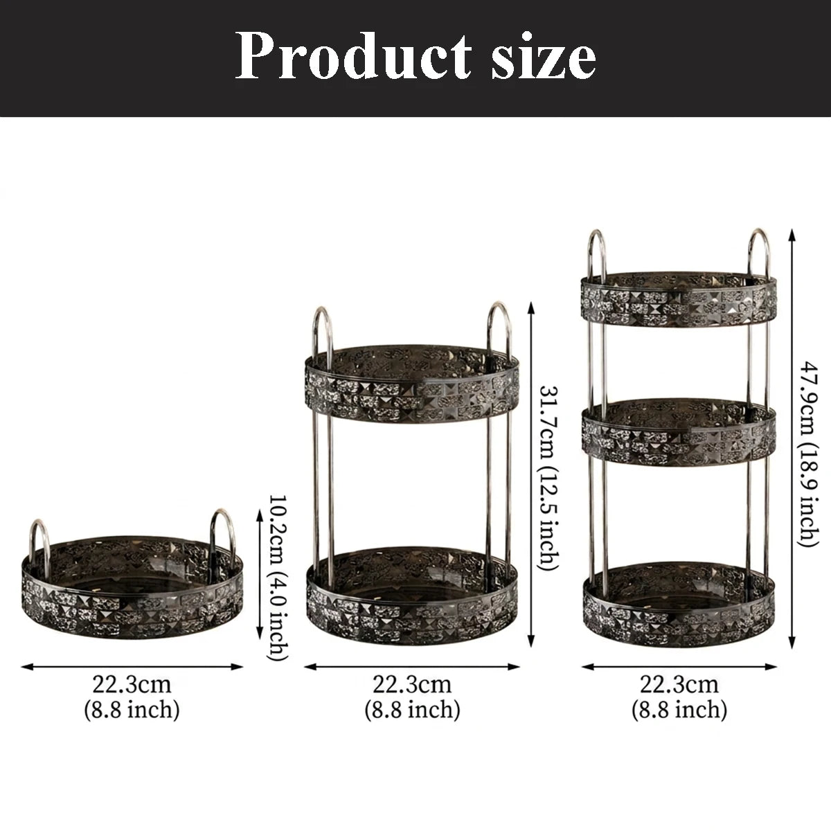 360° Rotating Multi-Tier Makeup Organizer for Vanity and Bathroom