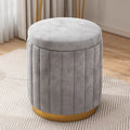 Round Storage Stool with Soft Cushion – Bedroom or Vanity Ottoman