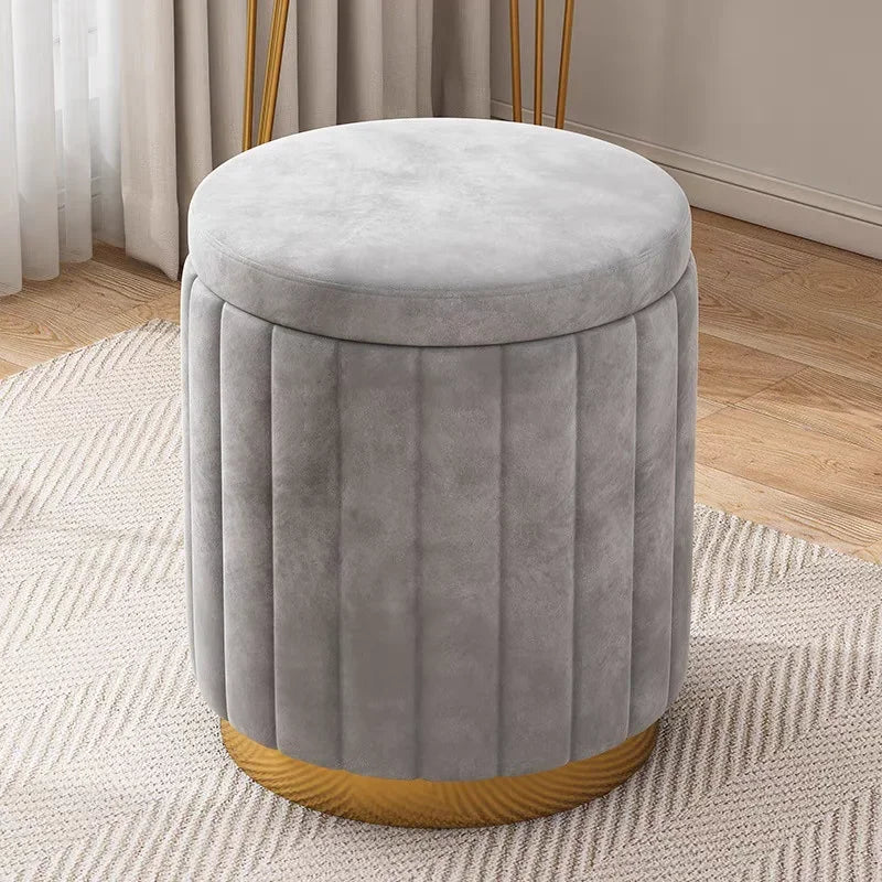 Marais Round Storage Ottoman Stool