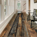 Arden Vintage-Style Distressed Wood Grain Runner Rug for Hallway, Kitchen, and Entryway