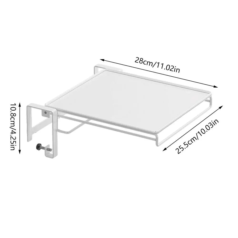 Foldable Over-Cabinet Shelf with Towel Bar for Small Kitchens & Bathrooms