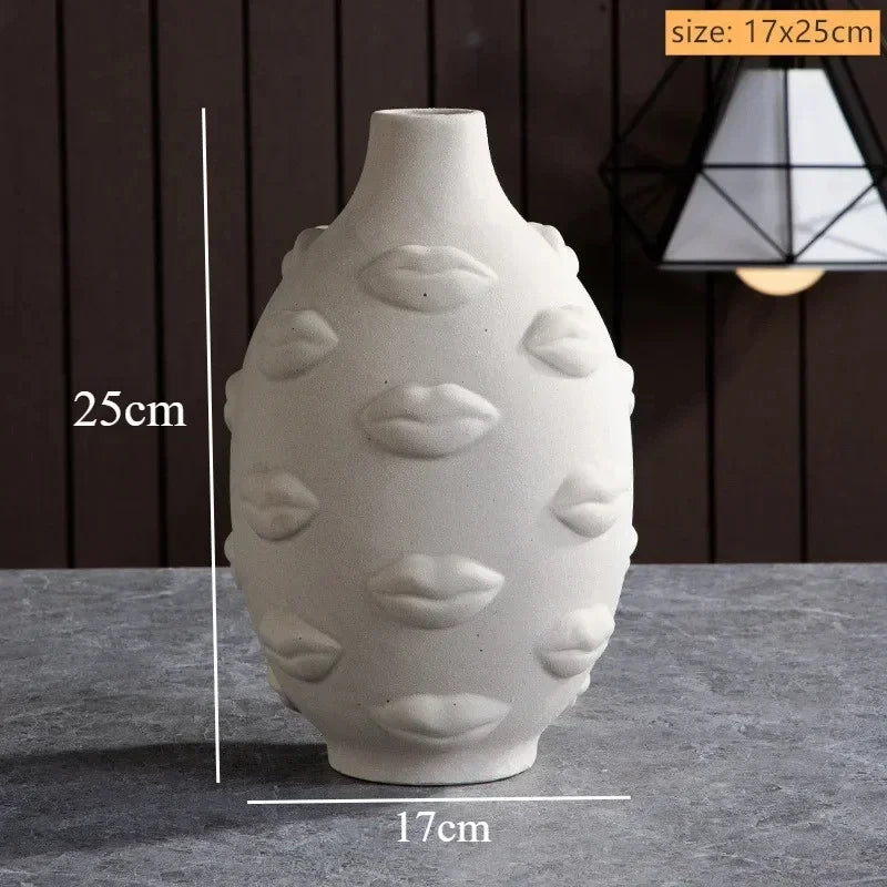 Eden Sculpted Face Ceramic Vase
