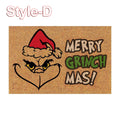 Festive Christmas Doormat with Grinch and Snowman Designs – 60x40cm Anti-Slip Entryway Rug for Front Door