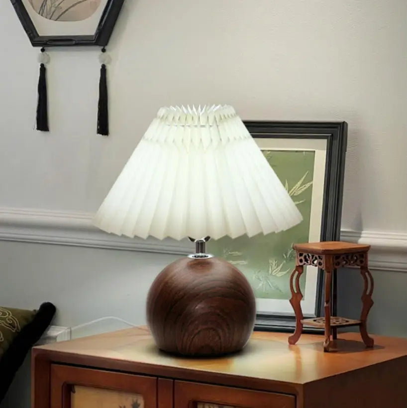 Alden Pleated LED Bedside Table Lamp