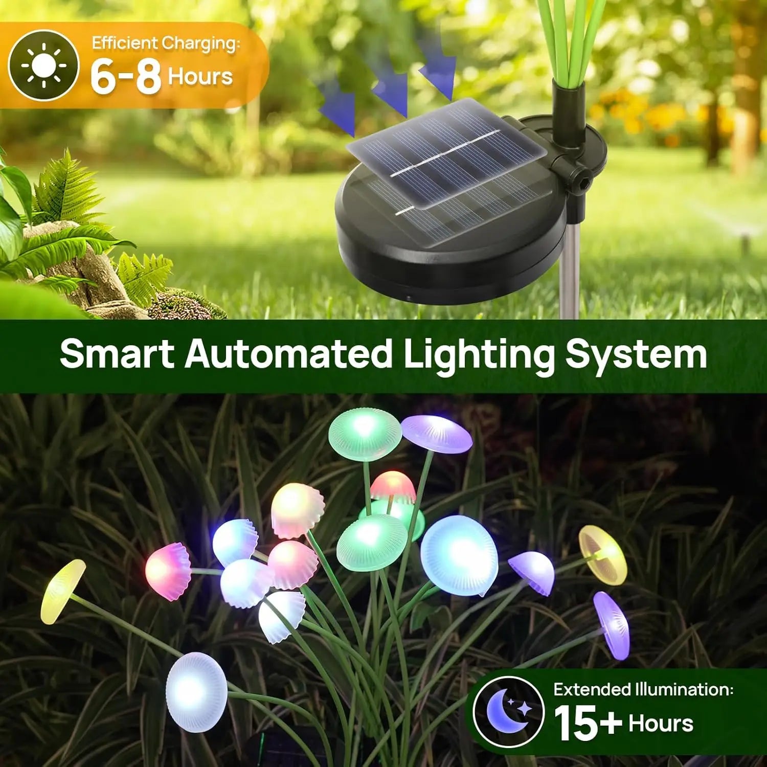 Solar Mushroom Garden Lights for Pathways & Cozy Outdoor Ambiance