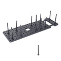 Adjustable Drawer Pegboard Plate & Bowl Organizer Rack for Kitchen Cabinets in Light Grey