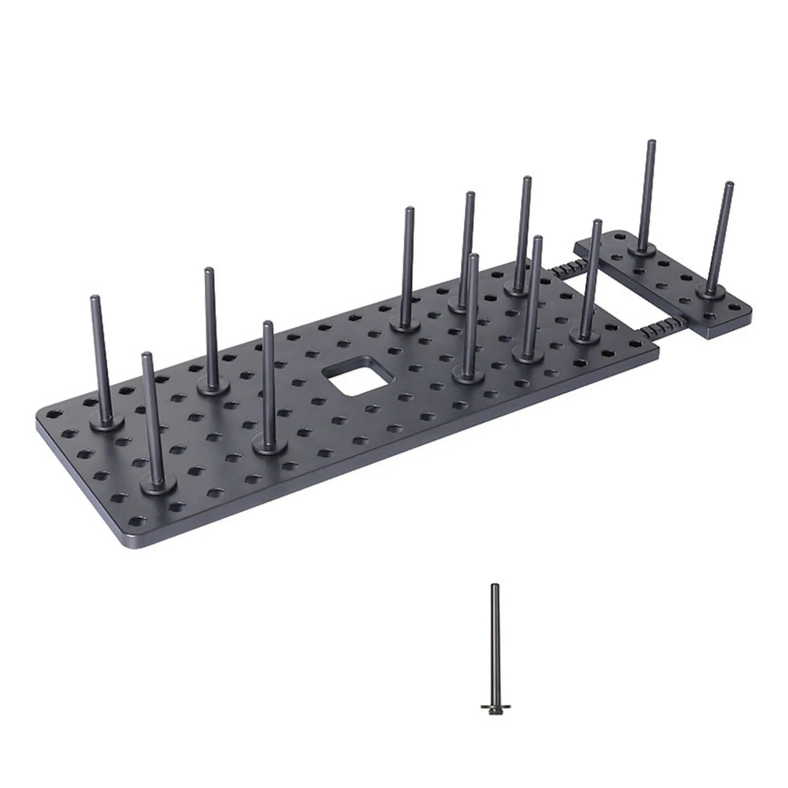 Adjustable Drawer Pegboard Plate & Bowl Organizer Rack for Kitchen Cabinets in Light Grey