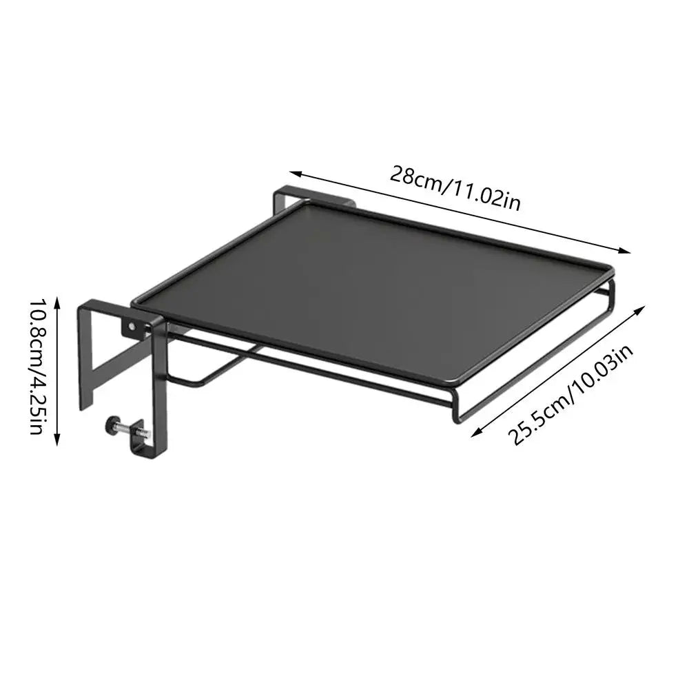 Foldable Over-Cabinet Shelf with Towel Bar for Small Kitchens & Bathrooms