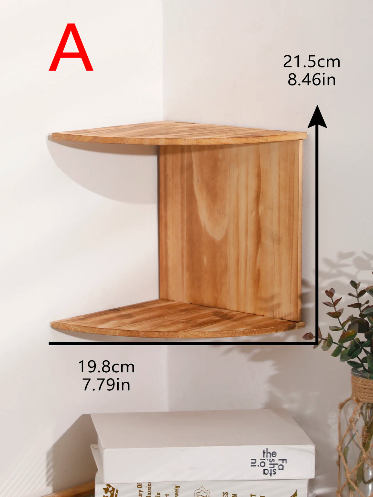 Wooden Corner Floating Shelf – 2-Tier or 5-Tier Wall-Mounted Organizer for Living Room, Kitchen, Bathroom, or Bedroom