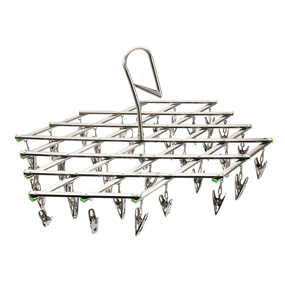 Folding Stainless Steel Drying Rack with 20 or 35 Clips