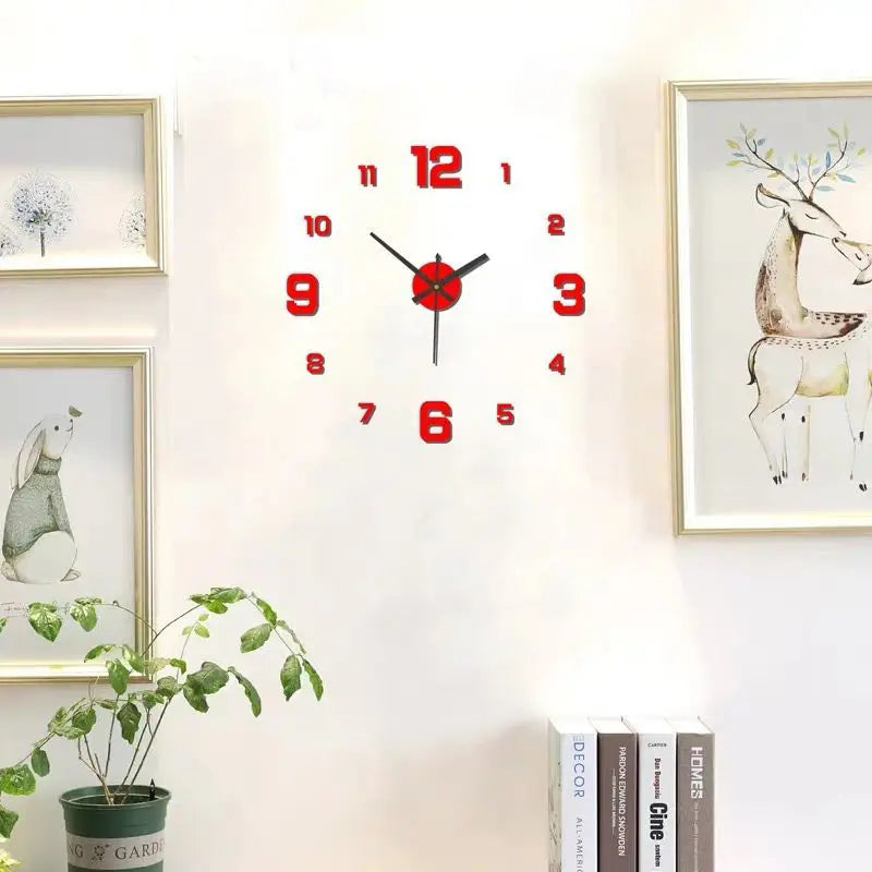 Marlow Frameless DIY Wall Clock – Modern Acrylic Living Room Decor