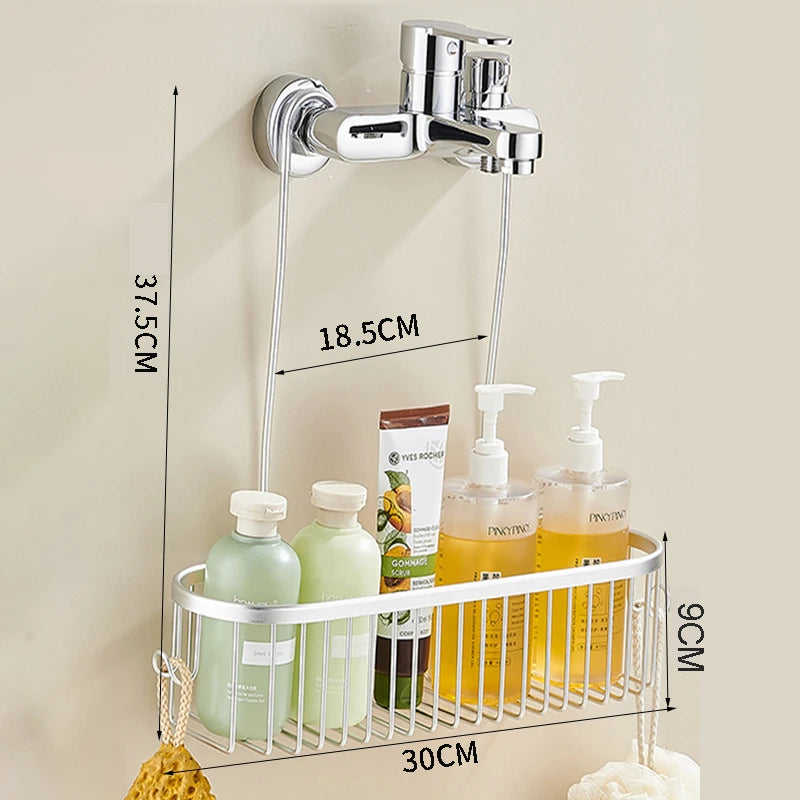 Hanging Aluminum Shower Caddy Basket with Hooks
