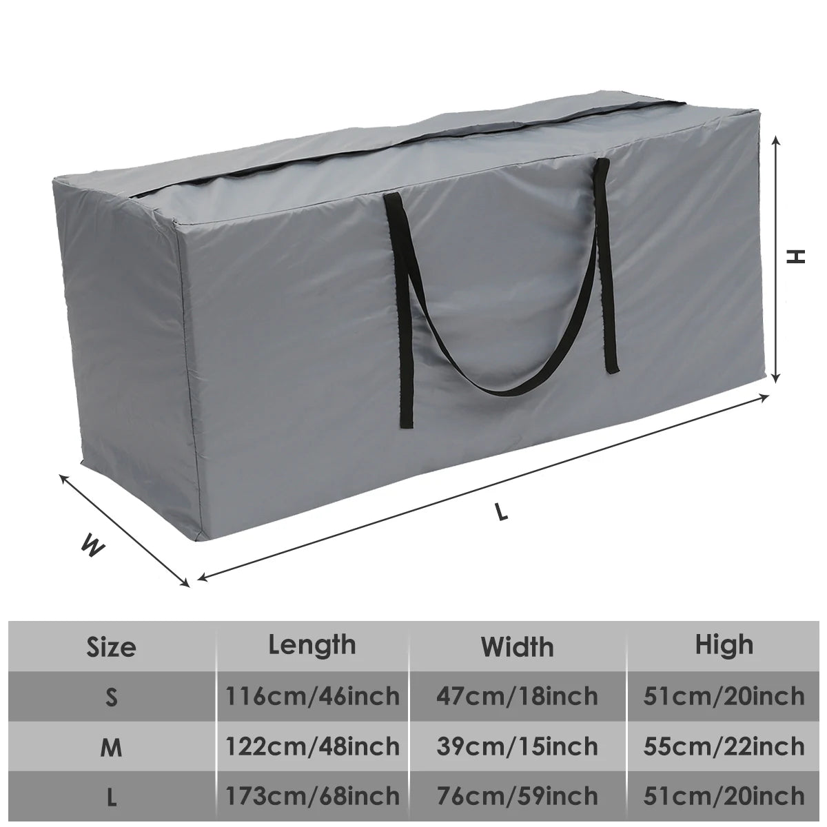 Outdoor Cushion & Furniture Storage Bag – Water-Resistant Oxford, Multiple Sizes