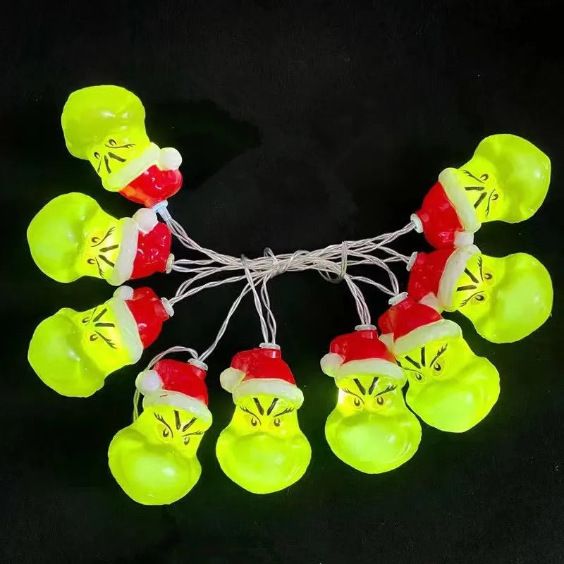 Grinch-Inspired Christmas String Lights for Tree or Holiday Decor