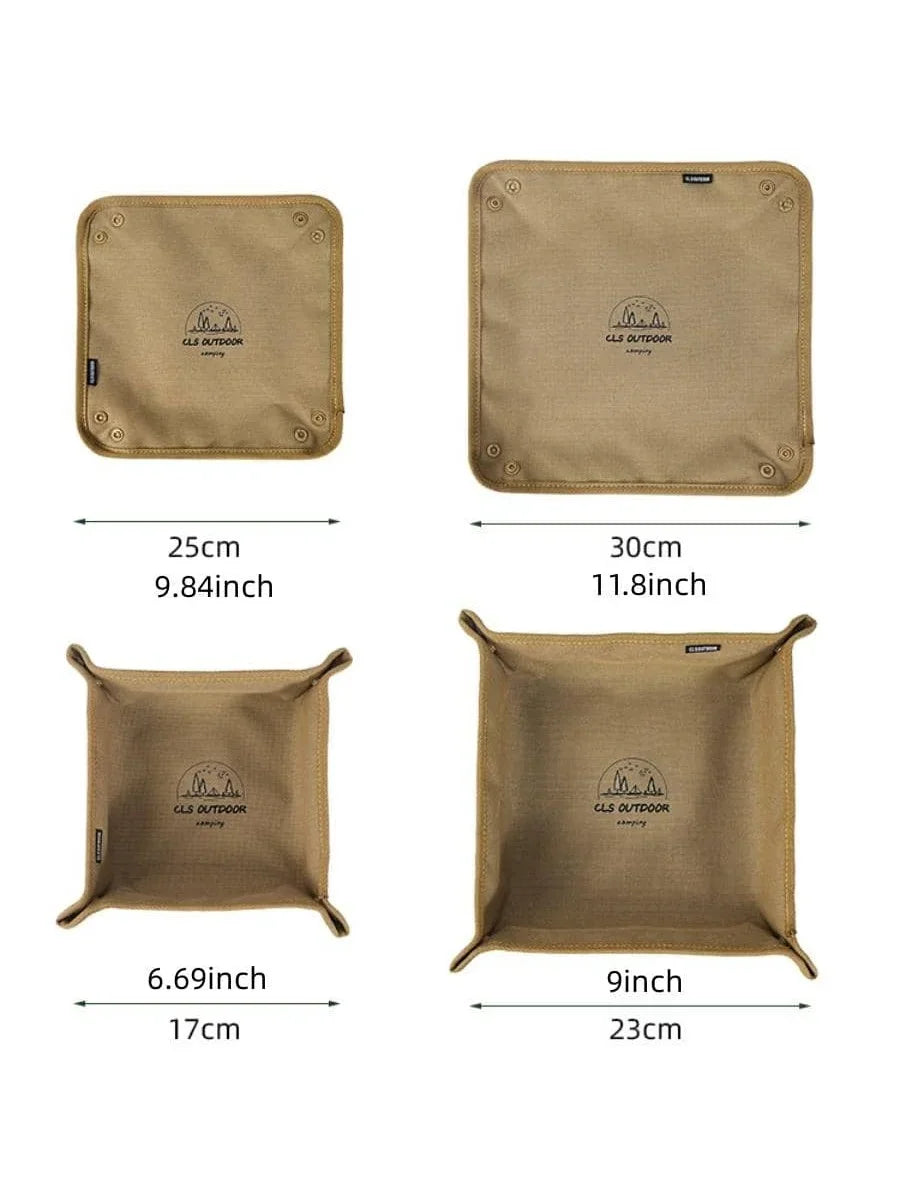 Portable snap-tray organizer size guide: 17x17cm and 23x23cm sizes