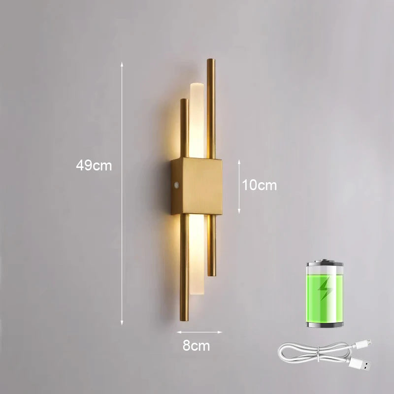 Asta Gold LED Wall Sconce Lamp for Bedroom or Living Room