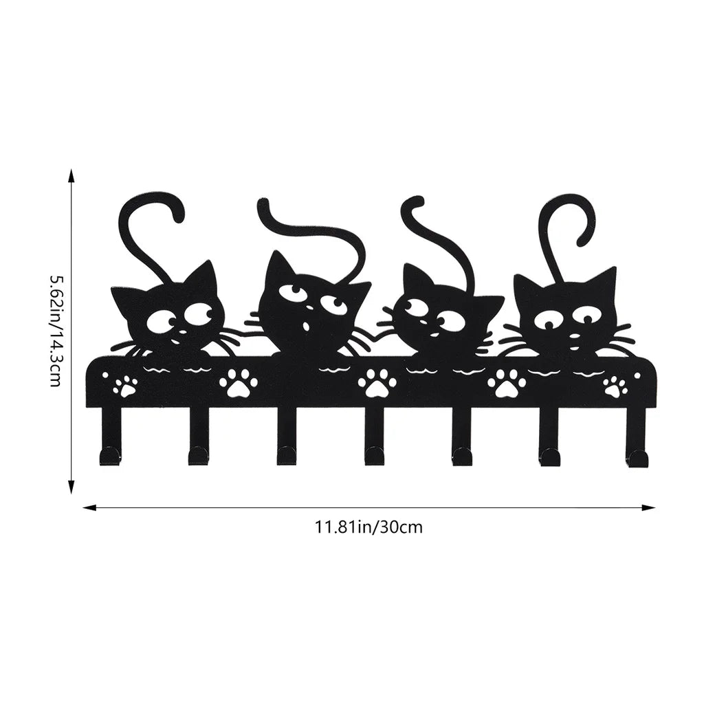 Whimsy Metal Wall Key Rack for Entryway or Kitchen