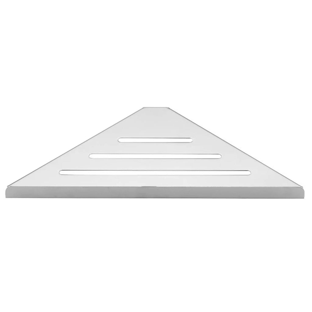 Stainless Steel Corner Shower Shelf for Bathroom Organization – Single Tier, Wall-Mounted, Silver or Black