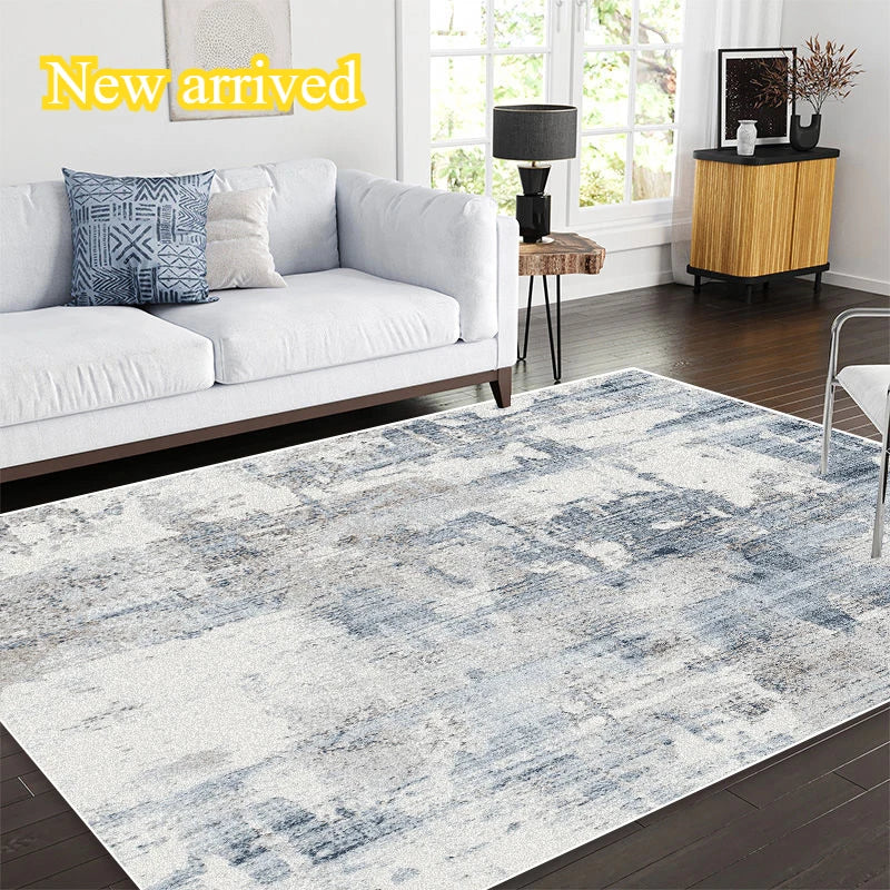 Modern Washable Area Rug with Anti-Slip Backing for Living Room