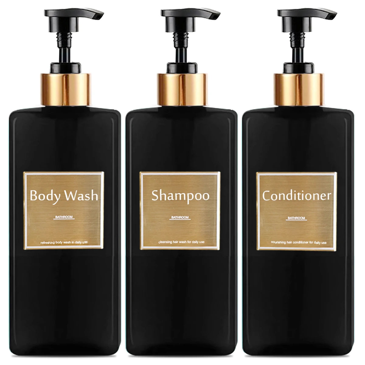 Refillable Bathroom & Kitchen Soap Dispenser Bottles – Black or Brown