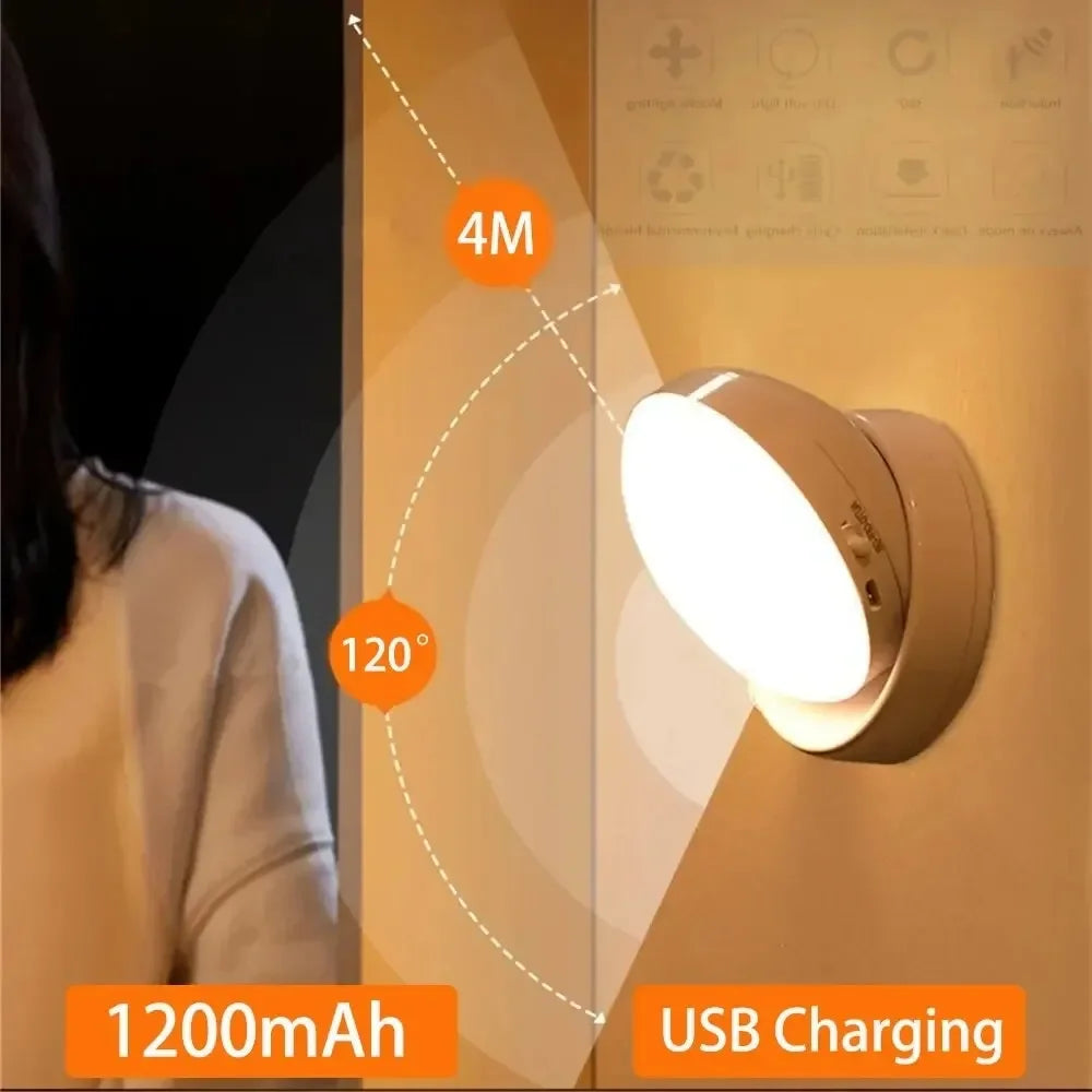 360° Rotating Motion Sensor Night Light with Magnetic Base