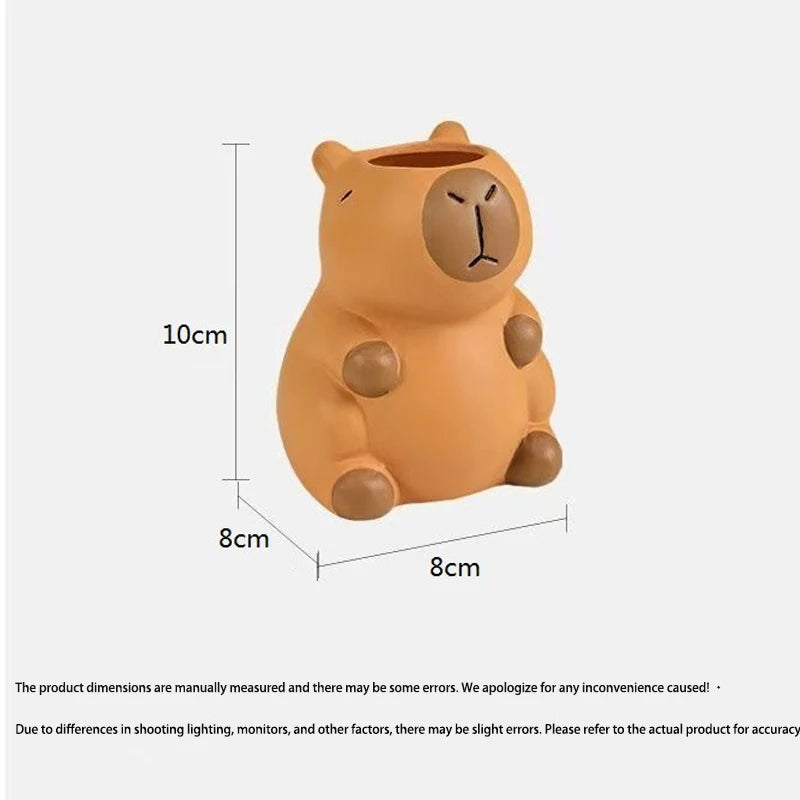 Capybara & Mushroom Desk Pen Holders – Cute Plastic Organizer for Home Office, Vanity, or Study
