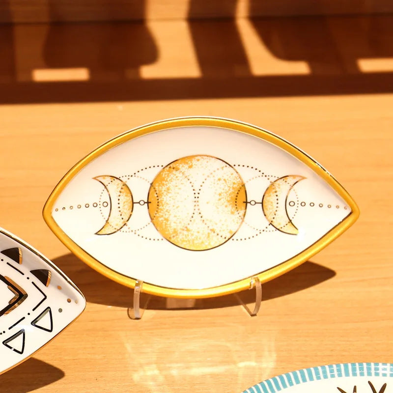 Savannah Eye Ceramic Jewelry Tray – Decorative Trinket Dish for Rings, Earrings & Vanity Organization
